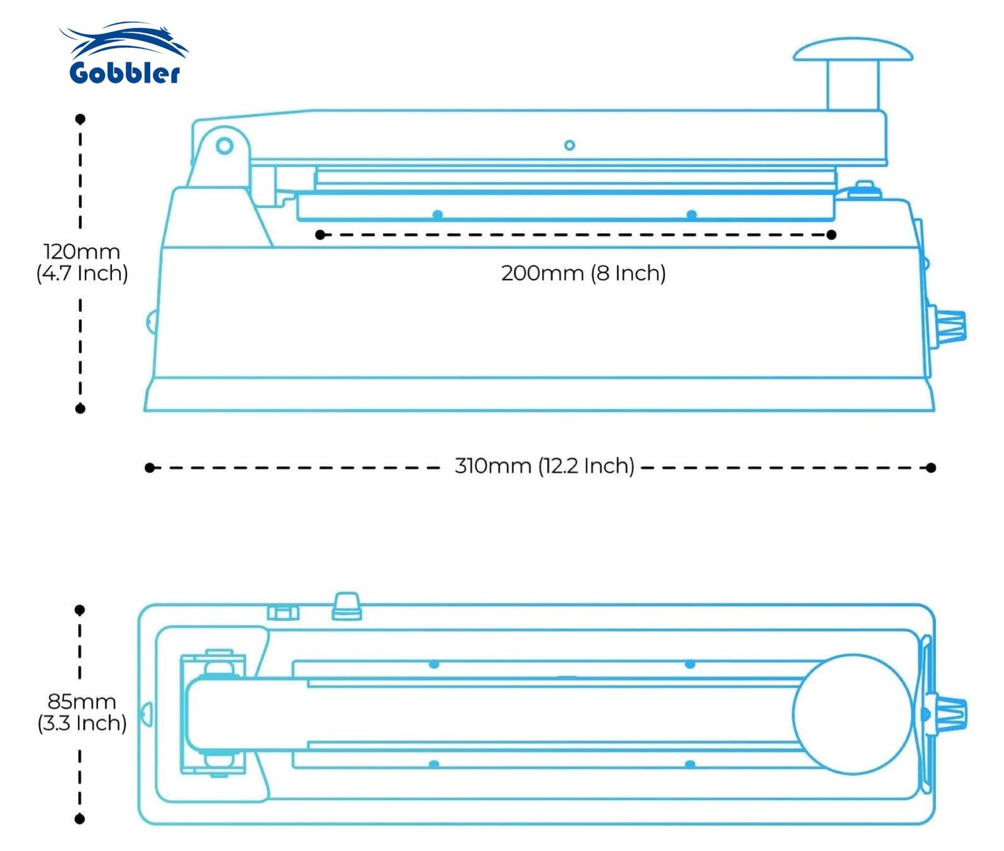 Impulse Heat Sealer for Plastic Bags - 8 inch (200mm)