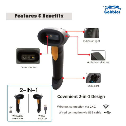 2D Barcode Scanner - Handheld Wireless