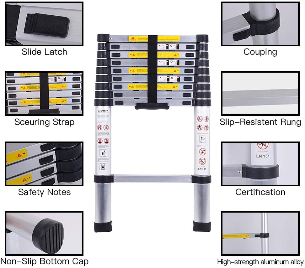 Expandable Telescopic Ladder - Aluminium - 20.5 Ft (6.2m)