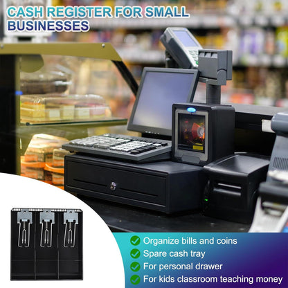Cash Tray with Metal Clips - 3 Note 3 Coin