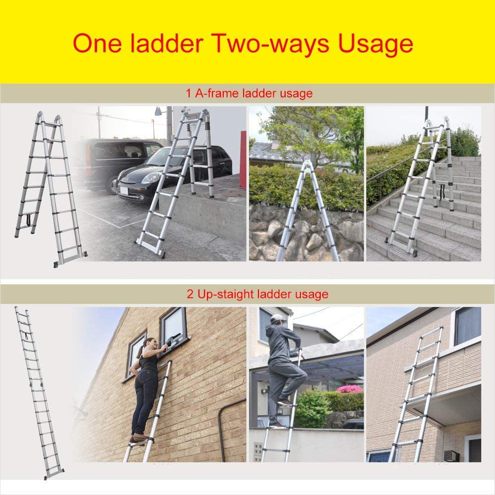 A-Type Folding Telescopic Ladder - Aluminium