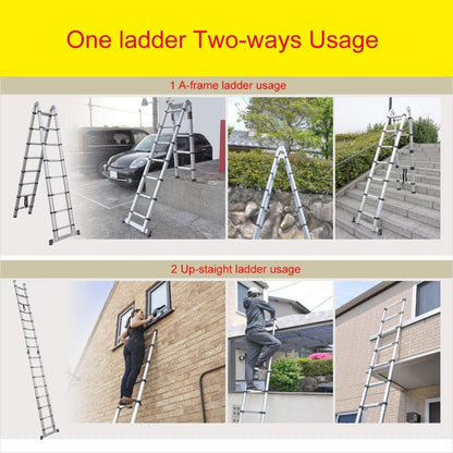 A-Type Folding Telescopic Ladder - Aluminium