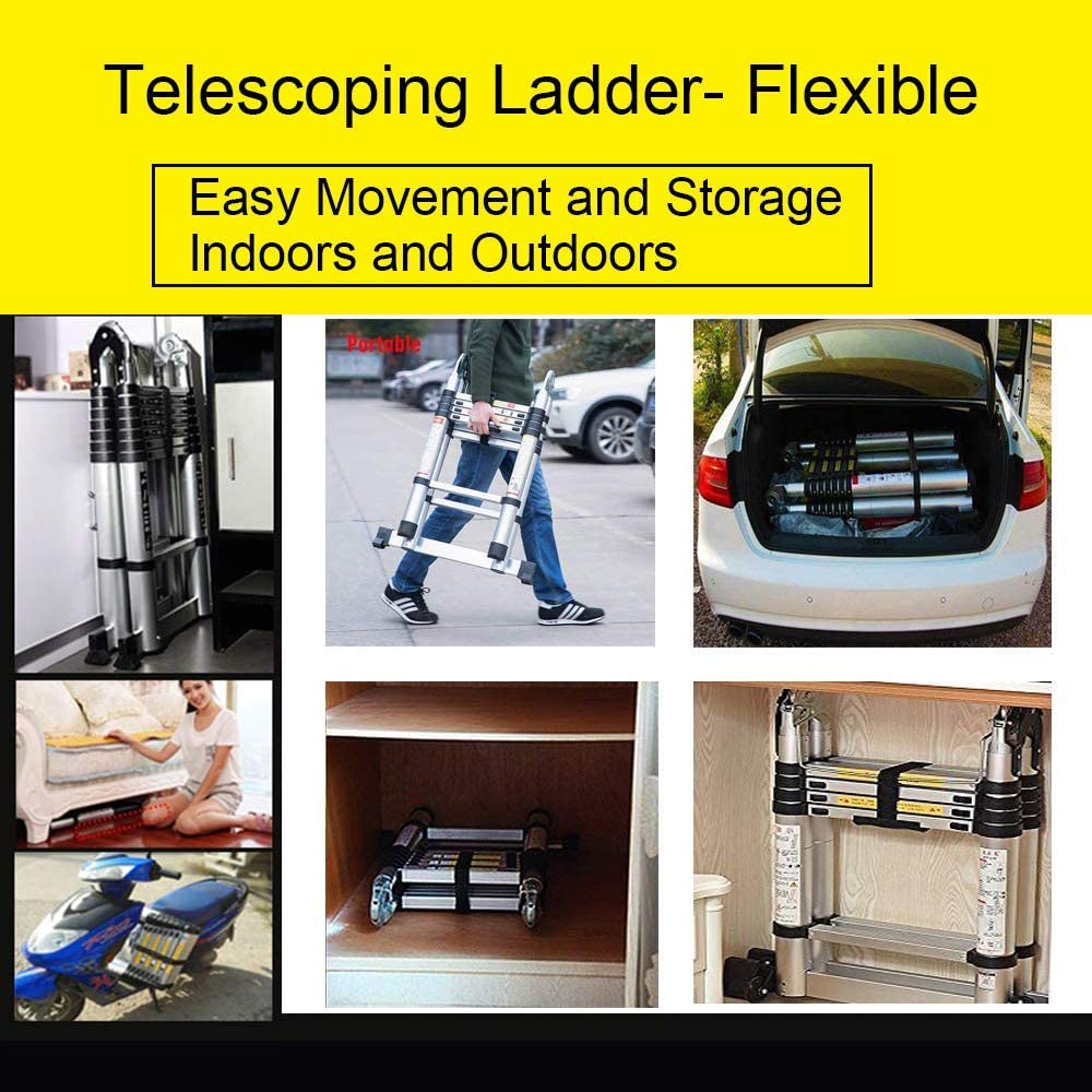 A-Type Folding Telescopic Ladder - Aluminium