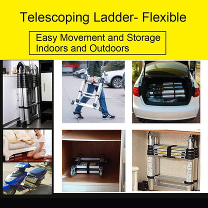 A-Type Folding Telescopic Ladder - Aluminium