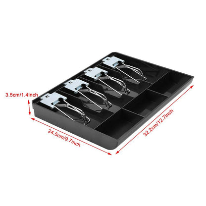 Cash Tray with Metal Clips - 4 Note 3 Coin