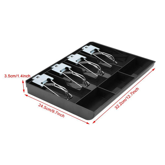 Cash Tray with Metal Clips - 4 Note 3 Coin