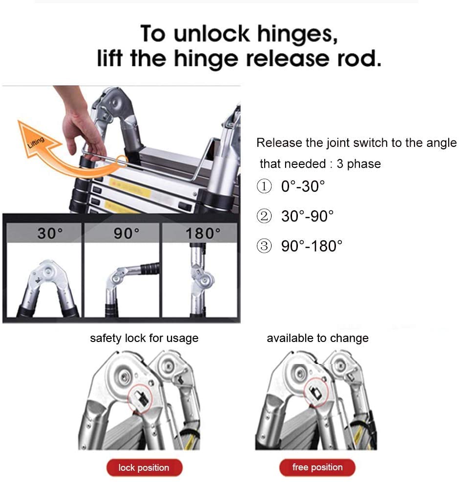 A-Type Folding Telescopic Ladder - Aluminium