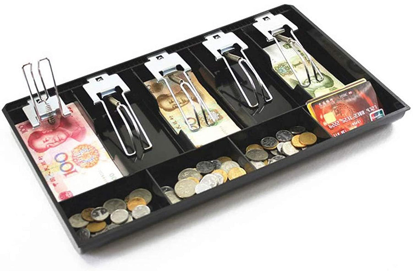 Cash Tray with Metal Clips - 5 Note 4 Coin