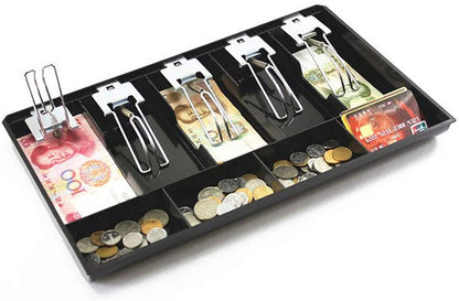 Cash Tray with Metal Clips - 5 Note 4 Coin