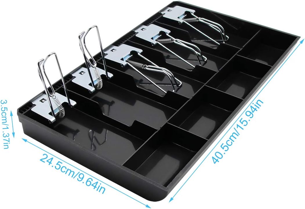 Cash Tray with Metal Clips - 5 Note 4 Coin