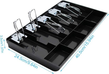 Cash Tray with Metal Clips - 5 Note 4 Coin