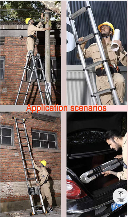 A-Type Folding Telescopic Ladder - Aluminium