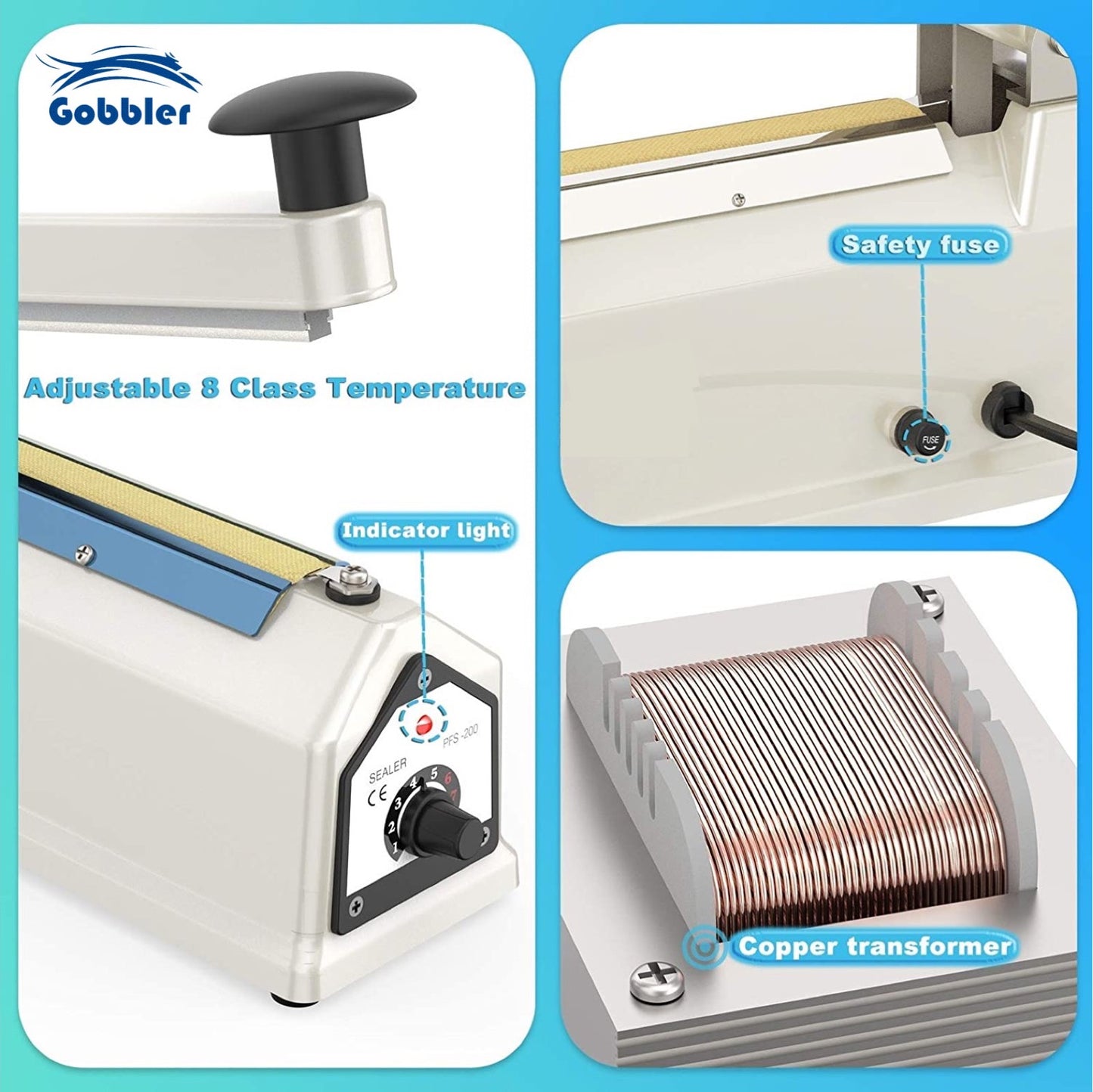 Impulse Heat Sealer for Plastic Bags - 8 inch (200mm)