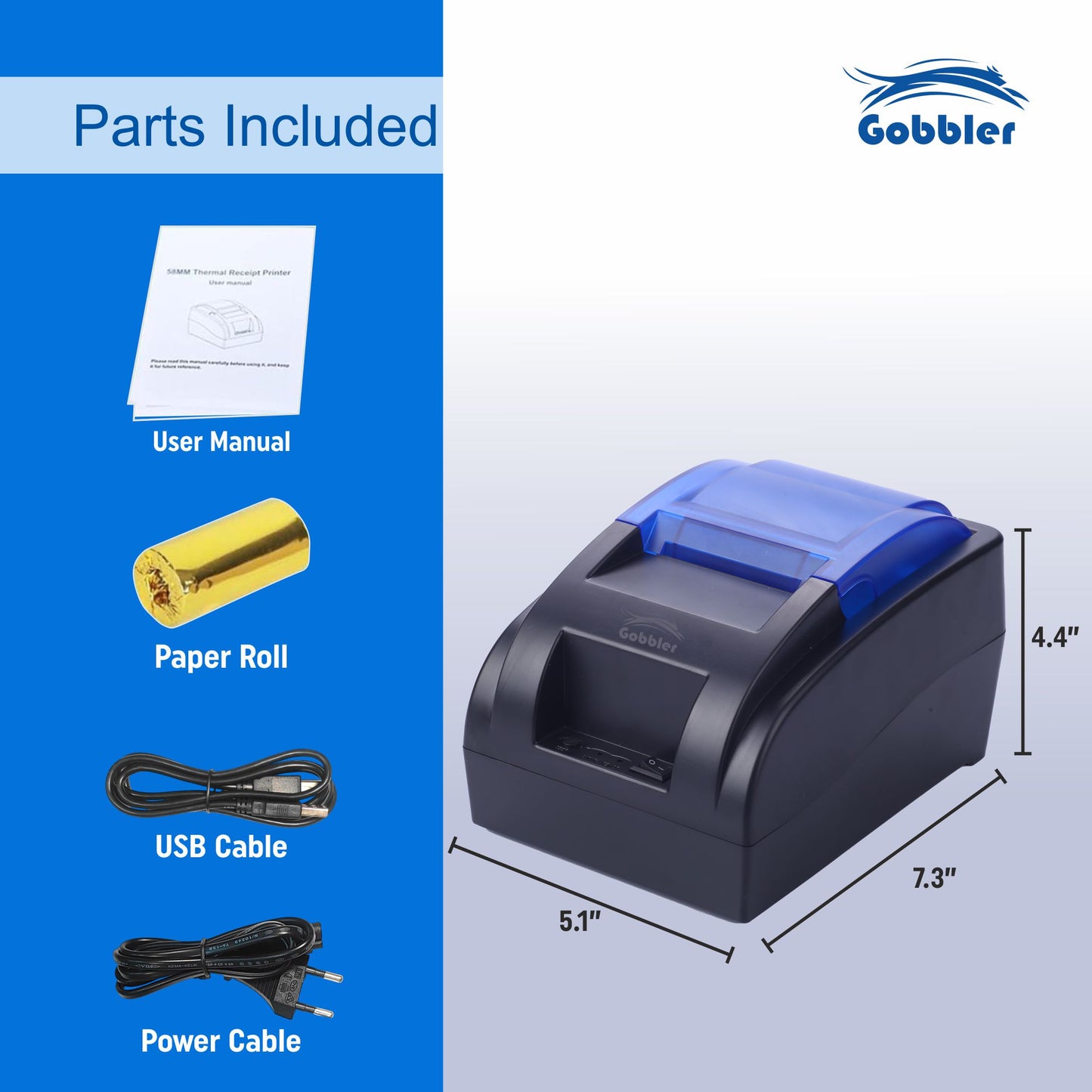 58mm Thermal Printer (HOP-H58) - USB + Bluetooth