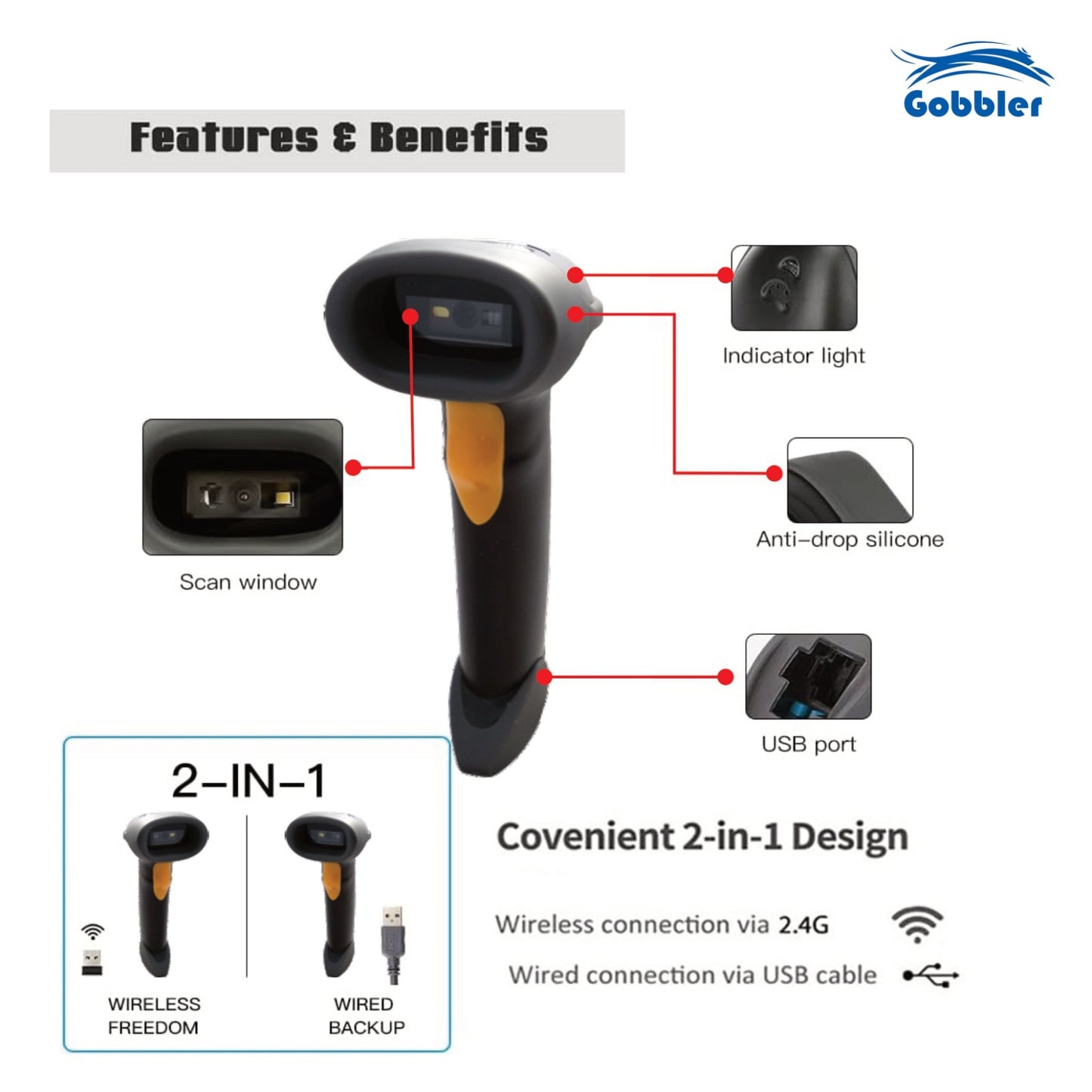 2D Barcode Scanner - Handheld Wireless